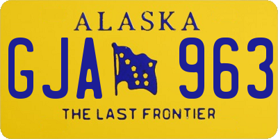 AK license plate GJA963