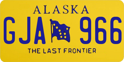 AK license plate GJA966