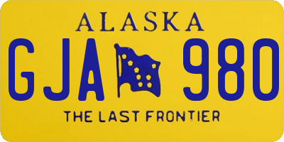 AK license plate GJA980