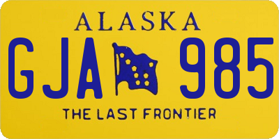AK license plate GJA985
