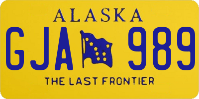 AK license plate GJA989