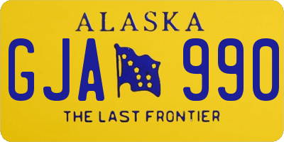 AK license plate GJA990
