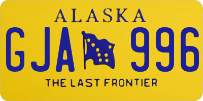 AK license plate GJA996