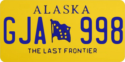 AK license plate GJA998