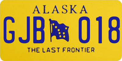 AK license plate GJB018