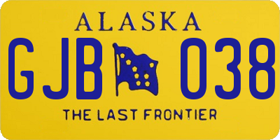 AK license plate GJB038