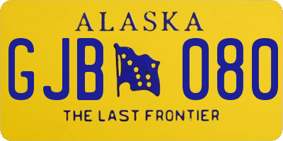 AK license plate GJB080