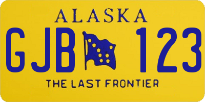 AK license plate GJB123