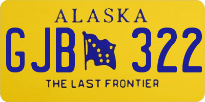 AK license plate GJB322