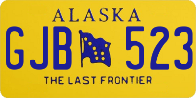 AK license plate GJB523