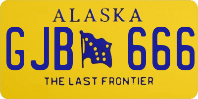 AK license plate GJB666