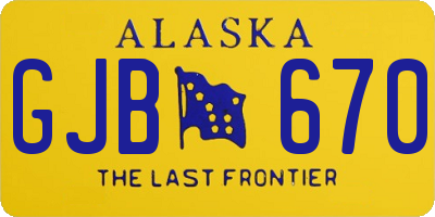AK license plate GJB670