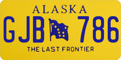 AK license plate GJB786