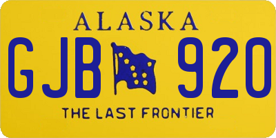 AK license plate GJB920