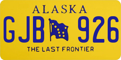 AK license plate GJB926