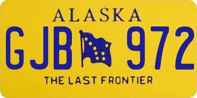 AK license plate GJB972