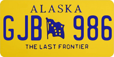 AK license plate GJB986
