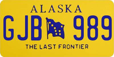 AK license plate GJB989