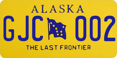 AK license plate GJC002