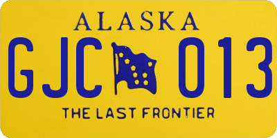 AK license plate GJC013