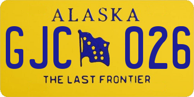 AK license plate GJC026
