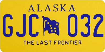 AK license plate GJC032