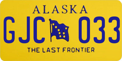 AK license plate GJC033