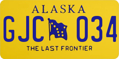 AK license plate GJC034
