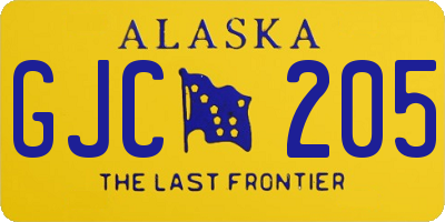 AK license plate GJC205