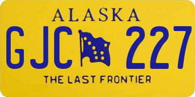 AK license plate GJC227