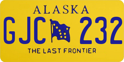 AK license plate GJC232