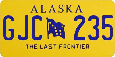 AK license plate GJC235