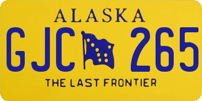 AK license plate GJC265