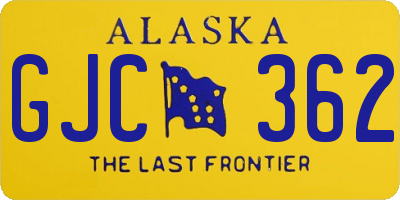 AK license plate GJC362