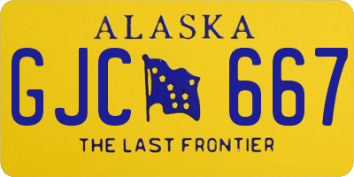 AK license plate GJC667