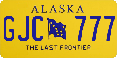 AK license plate GJC777