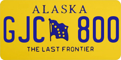 AK license plate GJC800