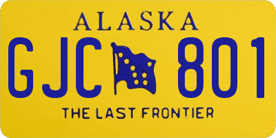 AK license plate GJC801