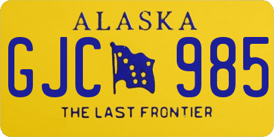 AK license plate GJC985