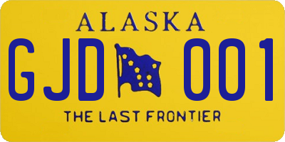 AK license plate GJD001