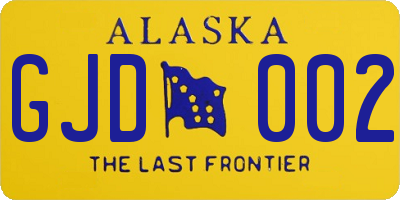 AK license plate GJD002