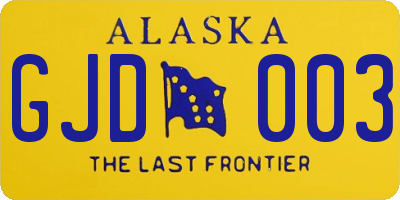 AK license plate GJD003