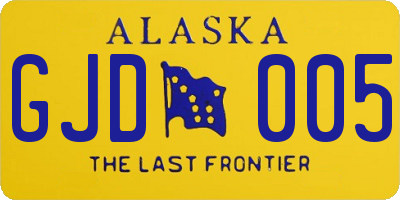 AK license plate GJD005
