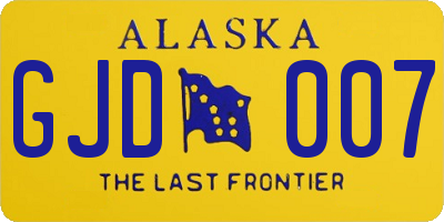 AK license plate GJD007