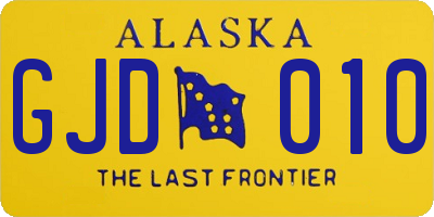 AK license plate GJD010