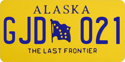 AK license plate GJD021
