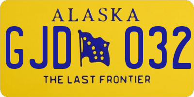 AK license plate GJD032