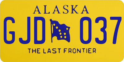 AK license plate GJD037