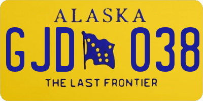 AK license plate GJD038