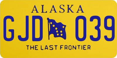 AK license plate GJD039